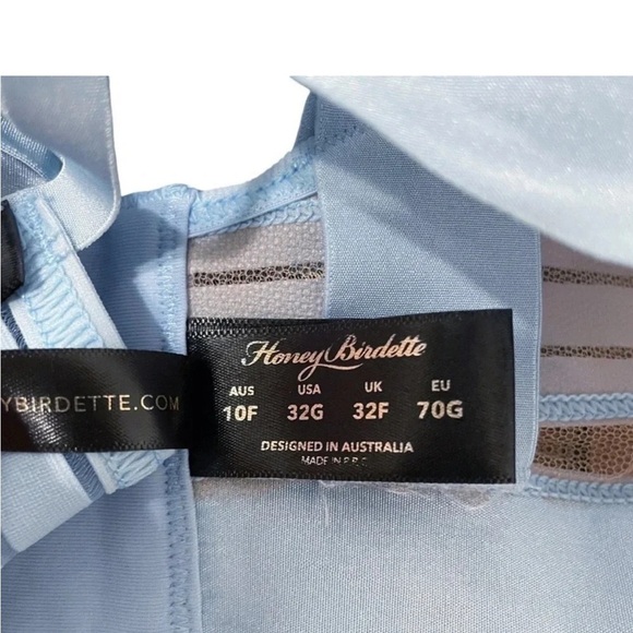 Honey Birdette Linda C Light Blue Mesh Bra Size 32G Bondage - Picture 8 of 9